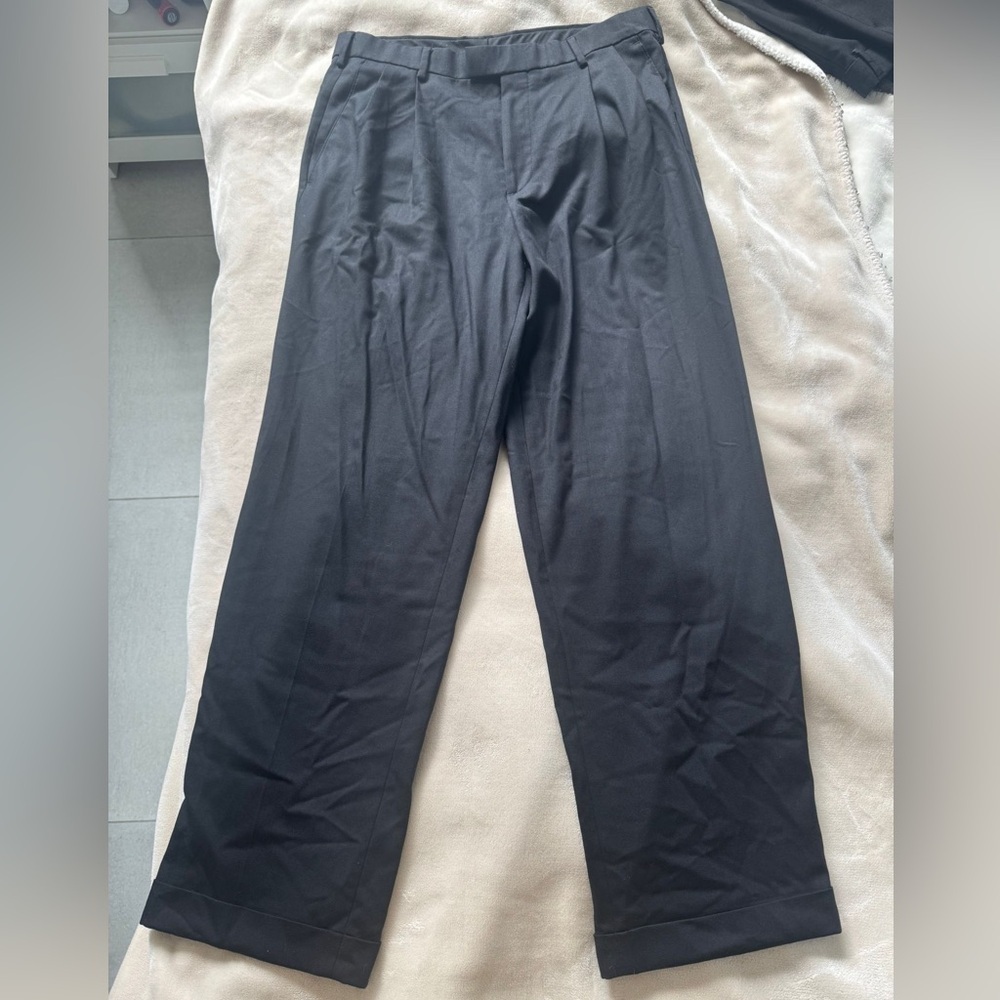 DOCKERS Pleated Relaxed Fit Men's Wool Blend Dress Pants - 32x32